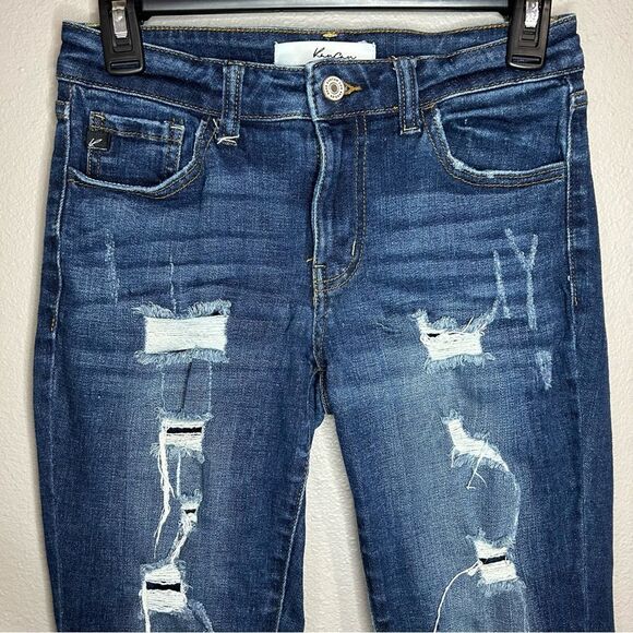 Kancan distressed mid rise skinny jeans women’s size 3 / 25 - Picture 2 of 7